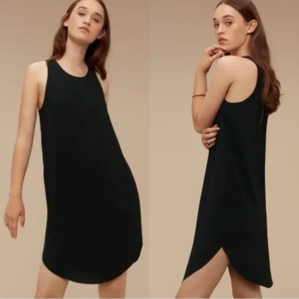 ARITZIA WILFRED Sebatier Black Jersey Tank Midi Dress